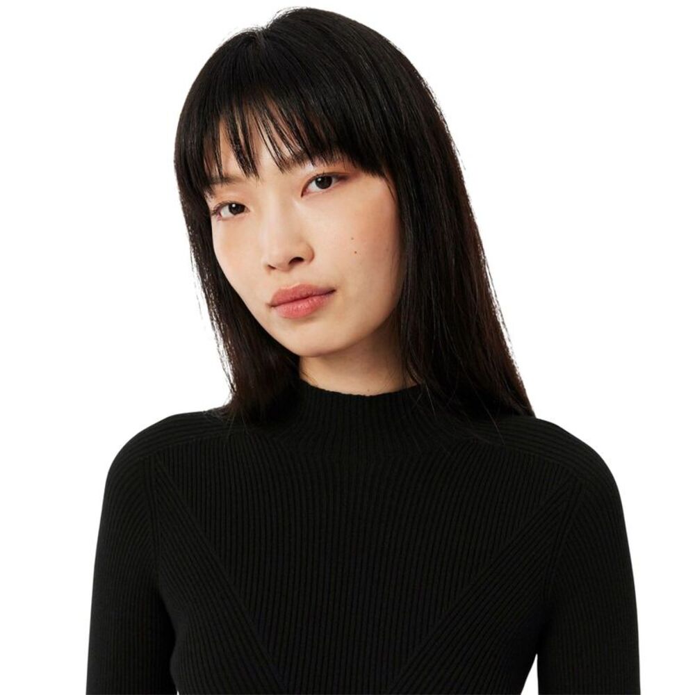 Lacoste Womens/Ladies Rib Knit High-Neck Sweater Top / Black - Picture 4 of 6